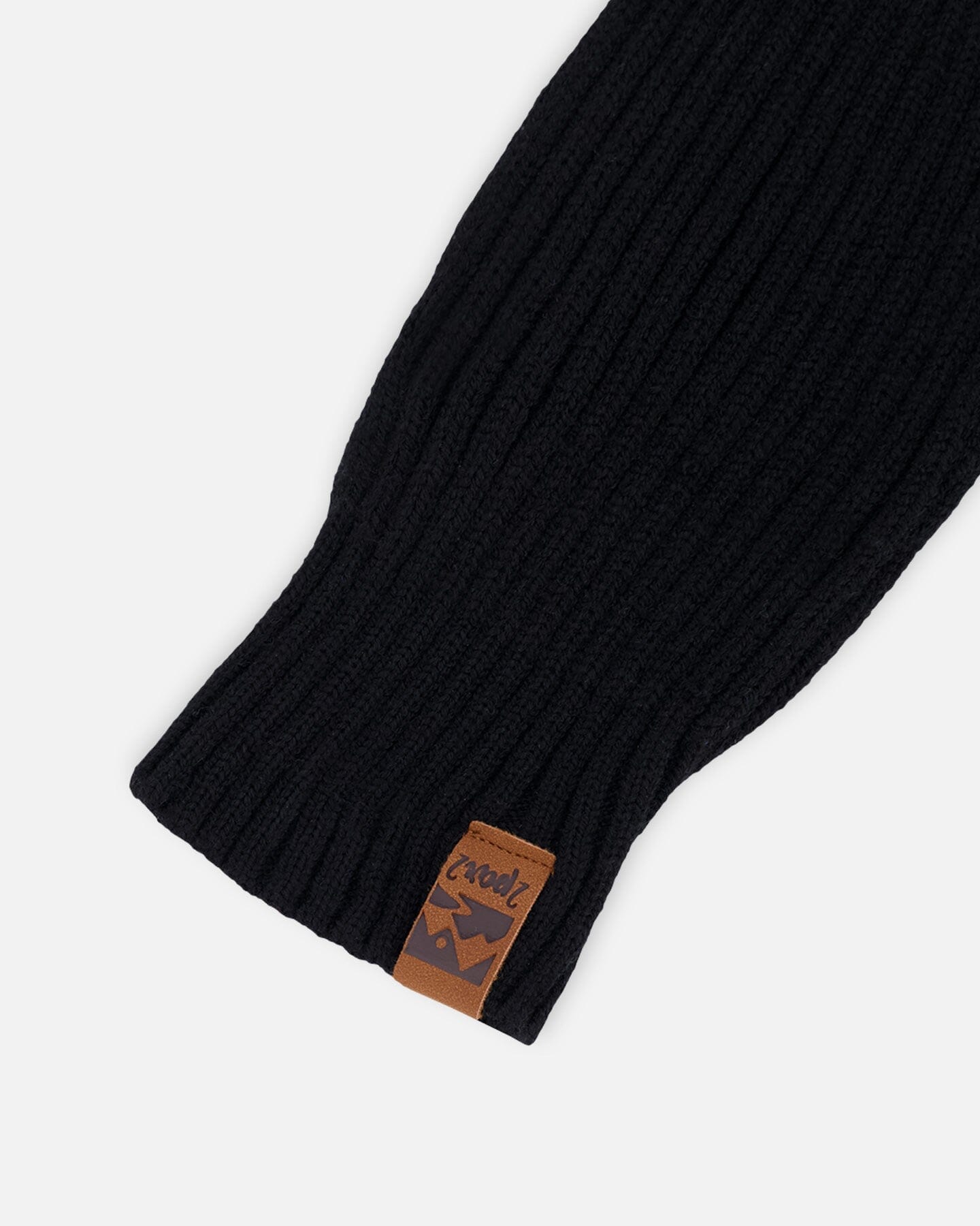 Ribbed Knit Mittens Black - H30WT26_09990