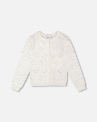 Pointelle Knit Cardigan Off-White - H30YGT30_01010