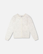Pointelle Knit Cardigan Off-White