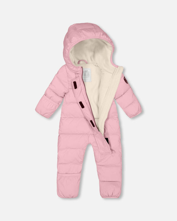 One-Piece Baby Cloud Compressible Snowsuit Designed For Car Seat Pink Snowsuits Deux par Deux 