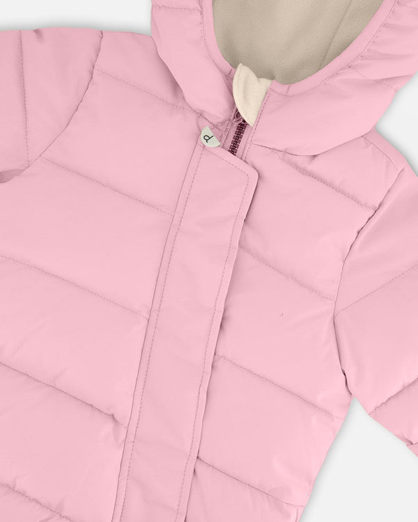 One-Piece Baby Cloud Compressible Snowsuit Designed For Car Seat Pink Snowsuits Deux par Deux 